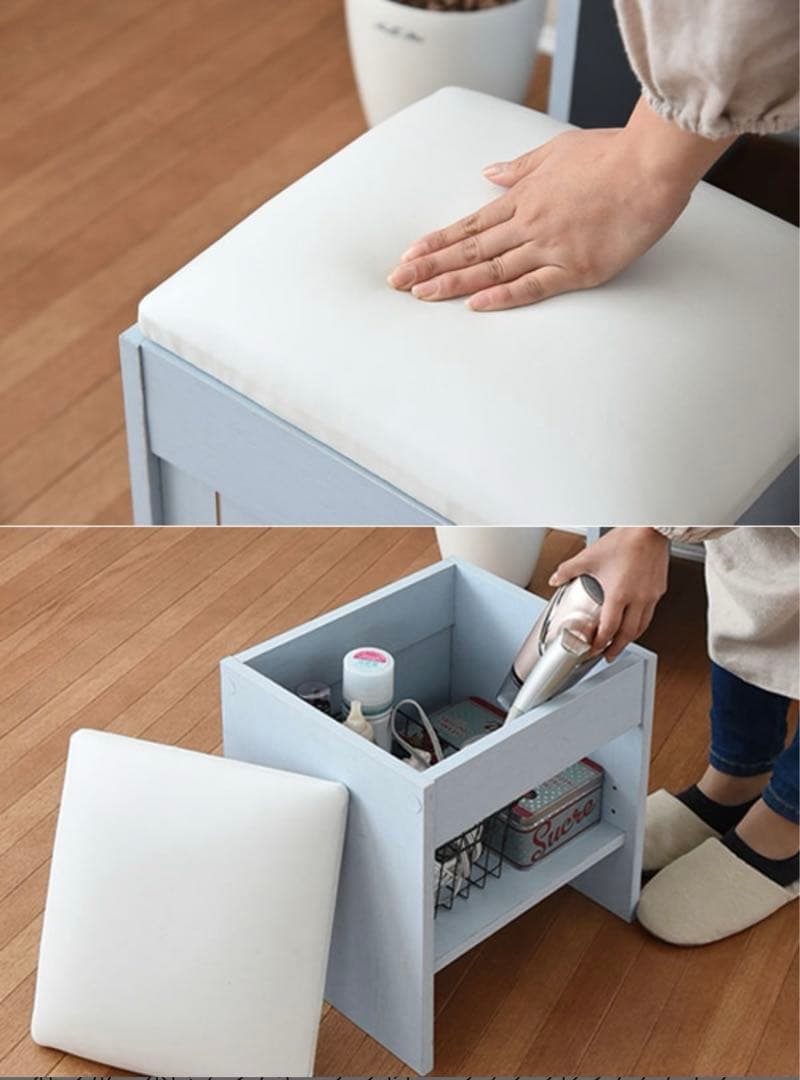 値下げしました！ドレッサー 北欧 水色 椅子付き