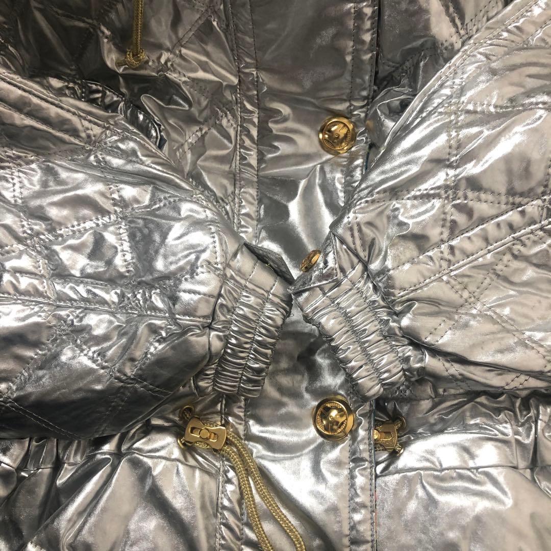 ellesse エレッセ ファー付き ヴィンテージ スキーウェア シルバー M