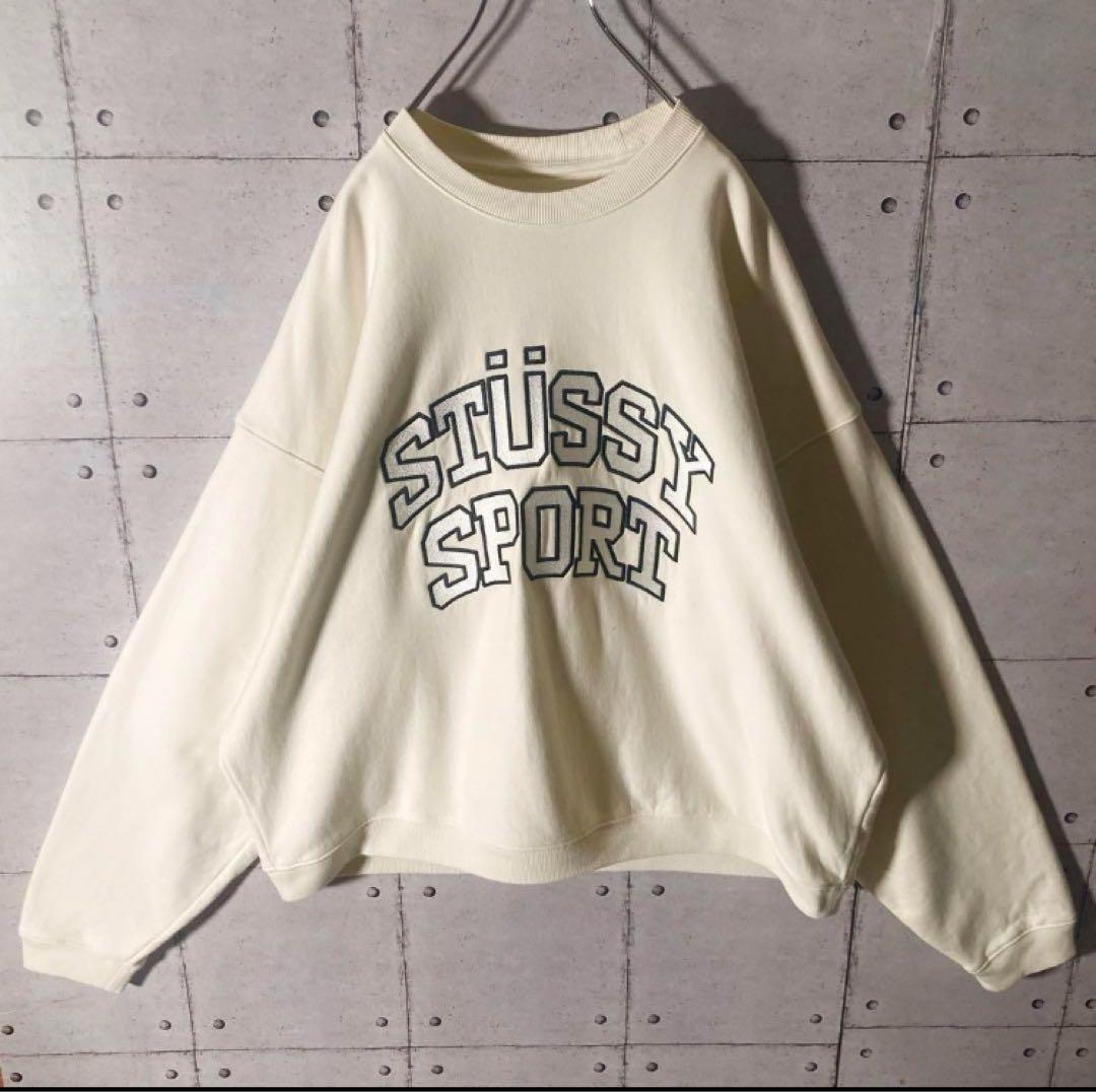 【即完売】ステューシーStussy SPORT☆刺繍アーチロゴトレーナー希少L