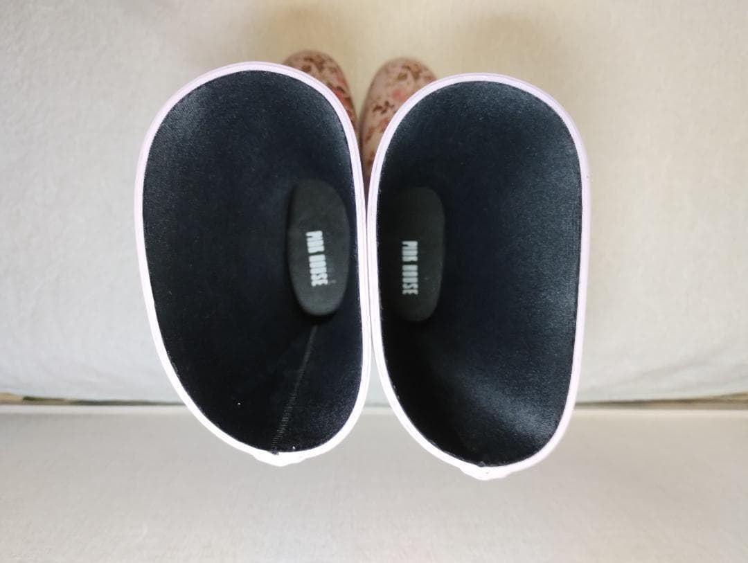 希少 ピンクハウス ピンク バラプリント レインブーツ 長靴 ブーツ 総柄