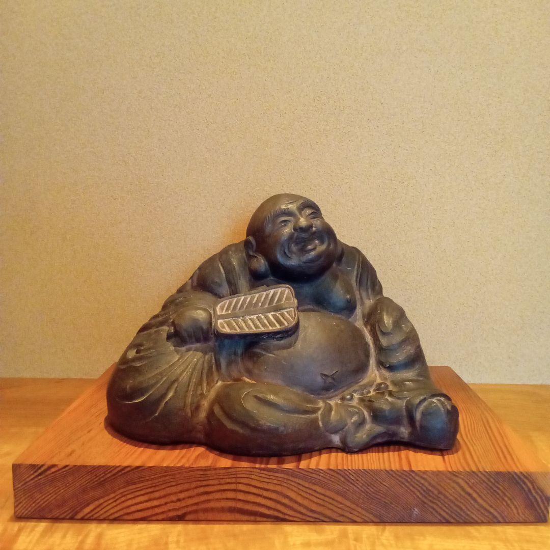 【希少作】 古 楽山焼　床飾 「 布袋象 」　権兵衛 作