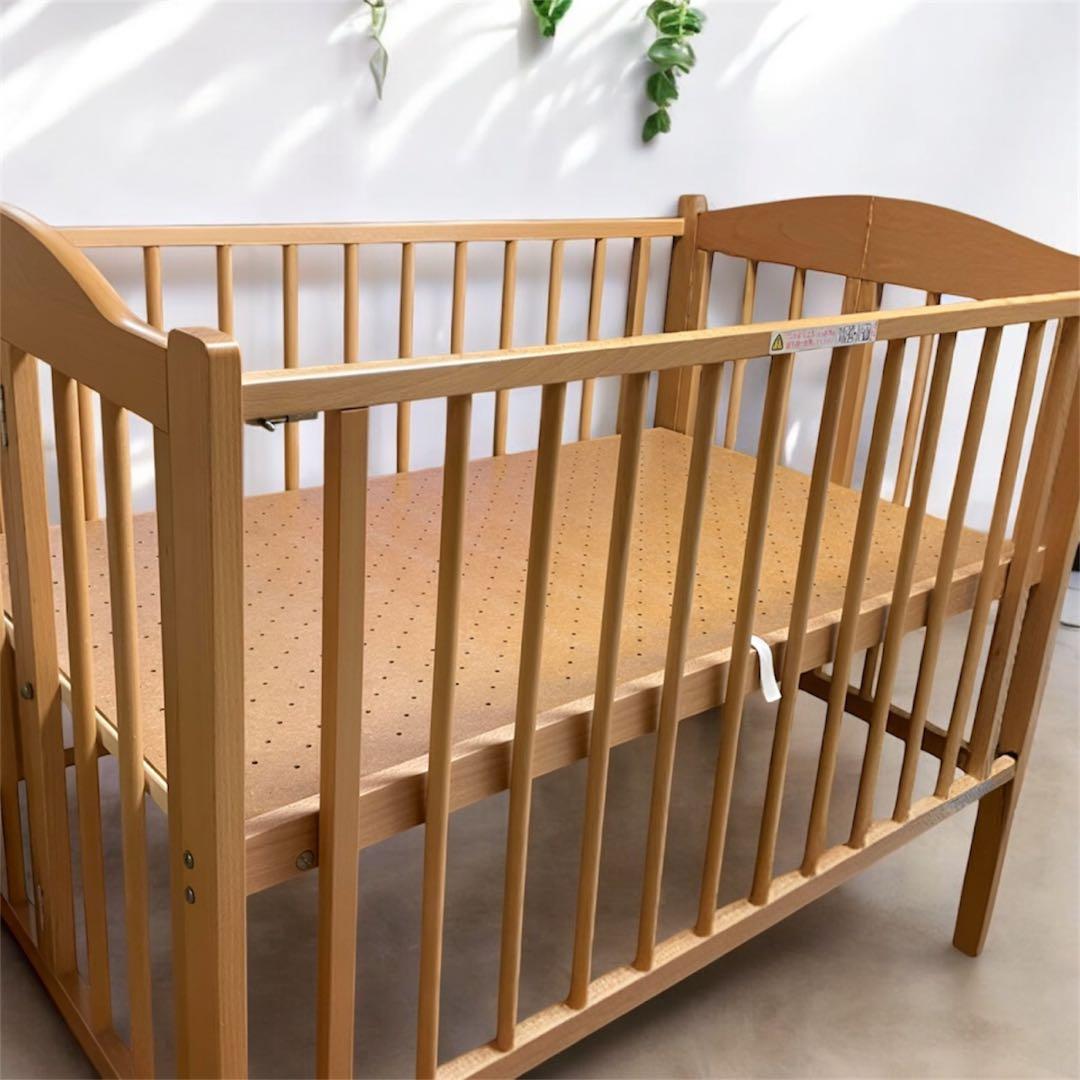 石崎家具 ワンタッチハイベッド スリーピー ベビーベッド 折り畳み