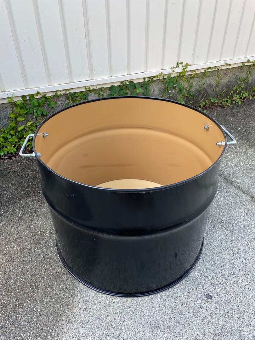 ドラム缶 プランター 半切り 下半分 持ち手と穴あり