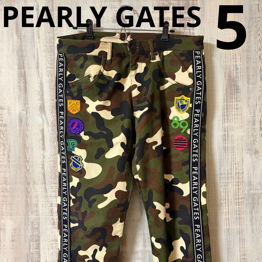 美品　PEARLYGATES 迷彩　カモフラ　パンツ　ゴルフパンツ　サイドライン