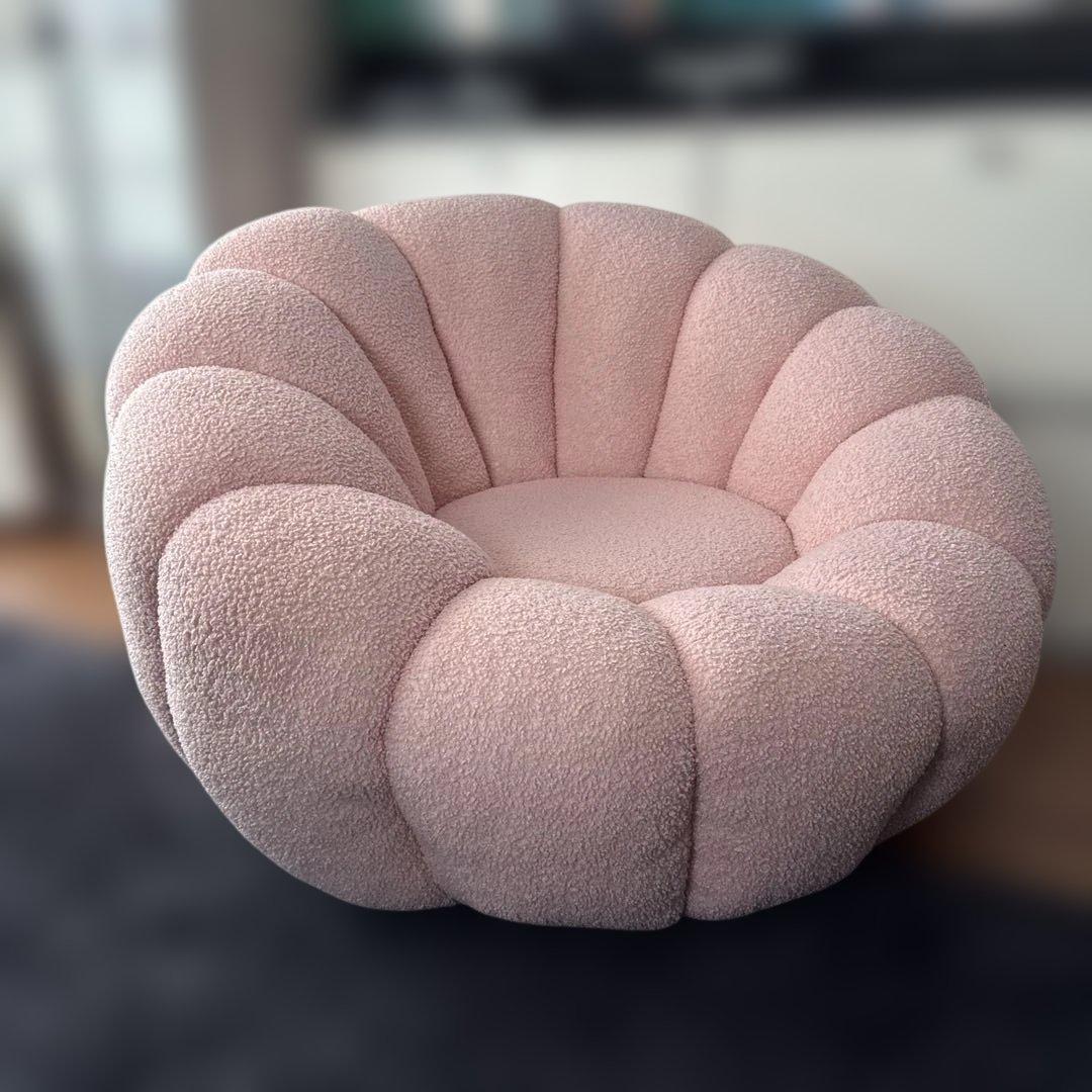 れ*7様 ★美品★ 1人掛けカボチャソファパンプキンソファ 回転式 ファブリック