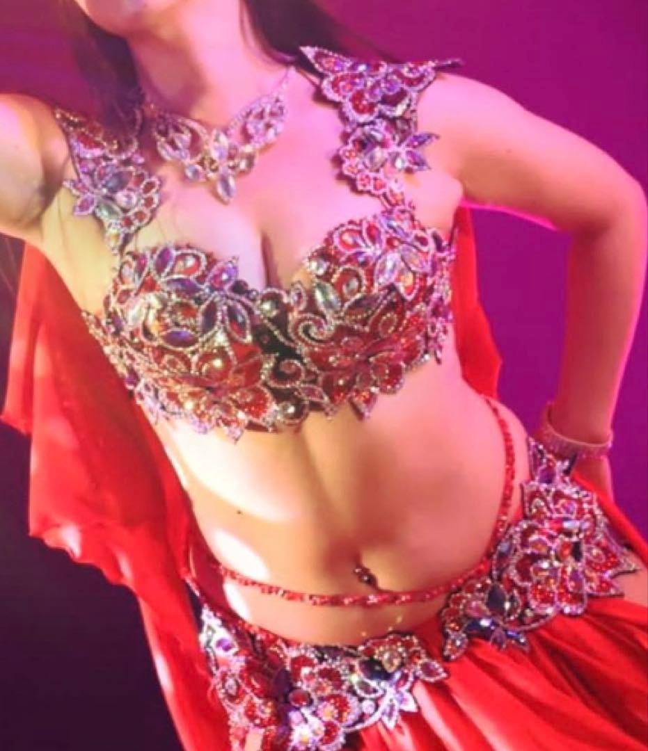 製 高級ベリーダンス衣装 赤