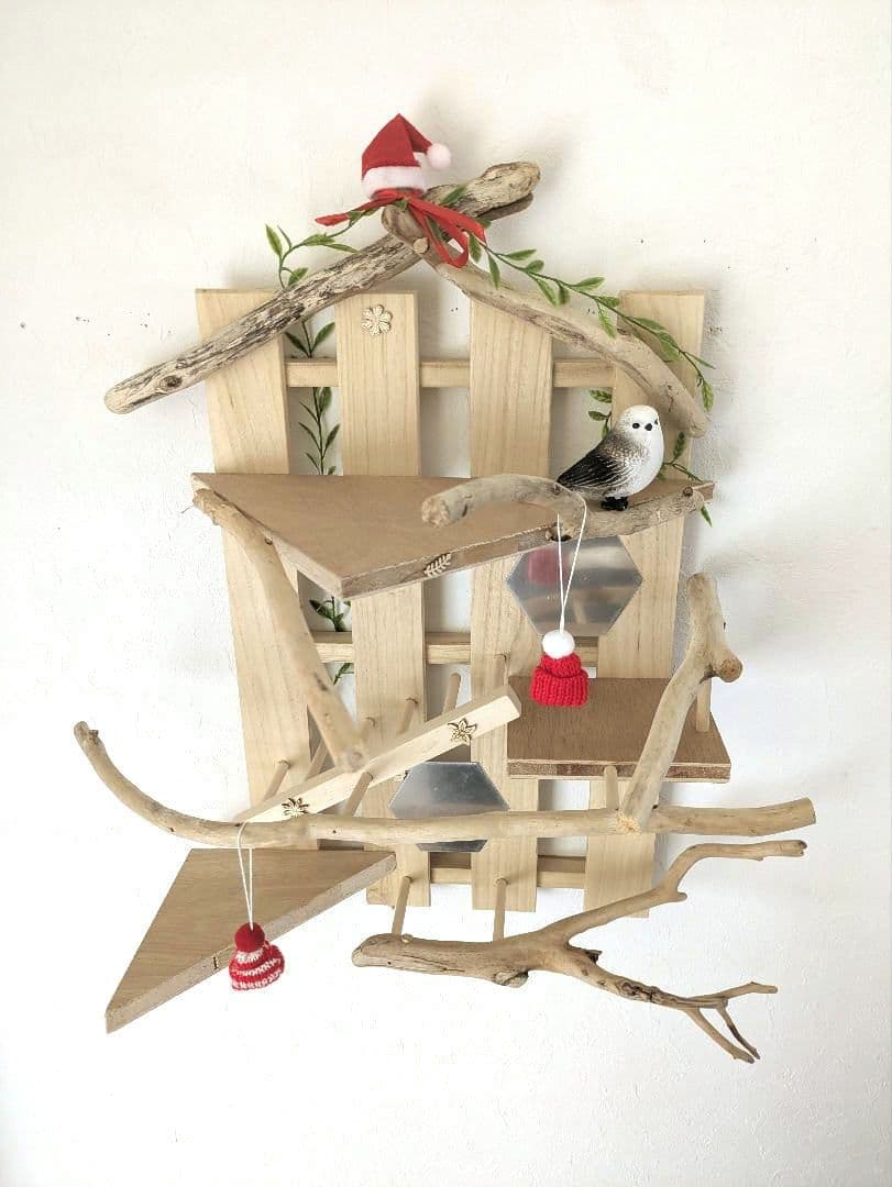 バードアスレチック　流木　壁掛け 止まり木 37バードトイ　バードジム