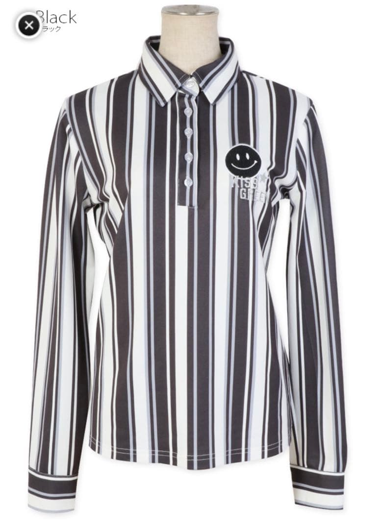 キスオンザグリーン　ストライプ長袖シャツ