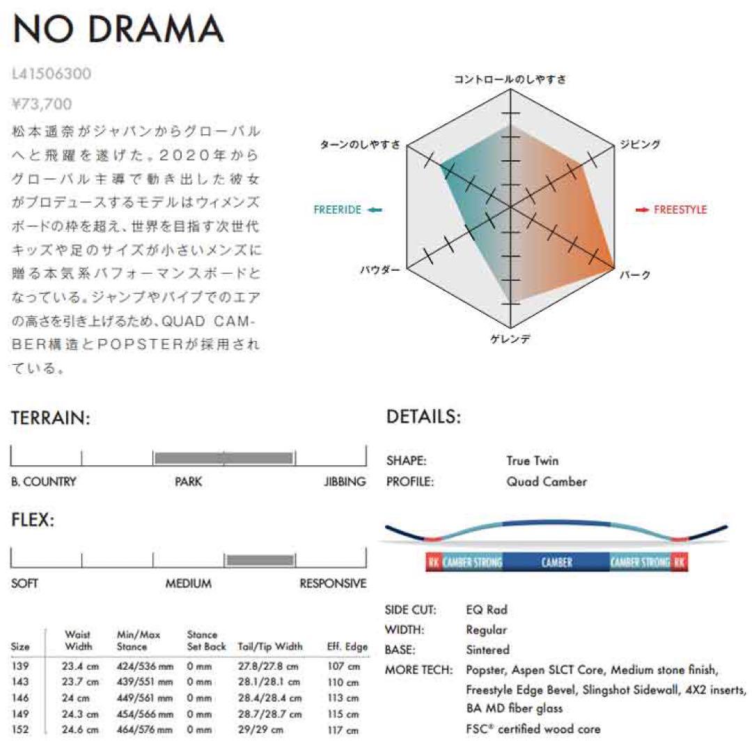SALOMON NO DRAMA スノーボード147cm