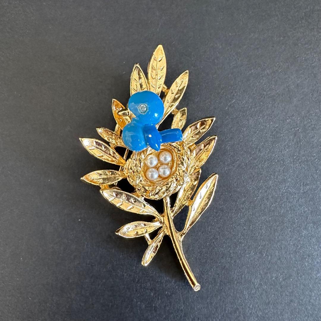 TRIFARI トリファリ ブローチ 青い鳥 しあわせの青い鳥 米国 ブルー
