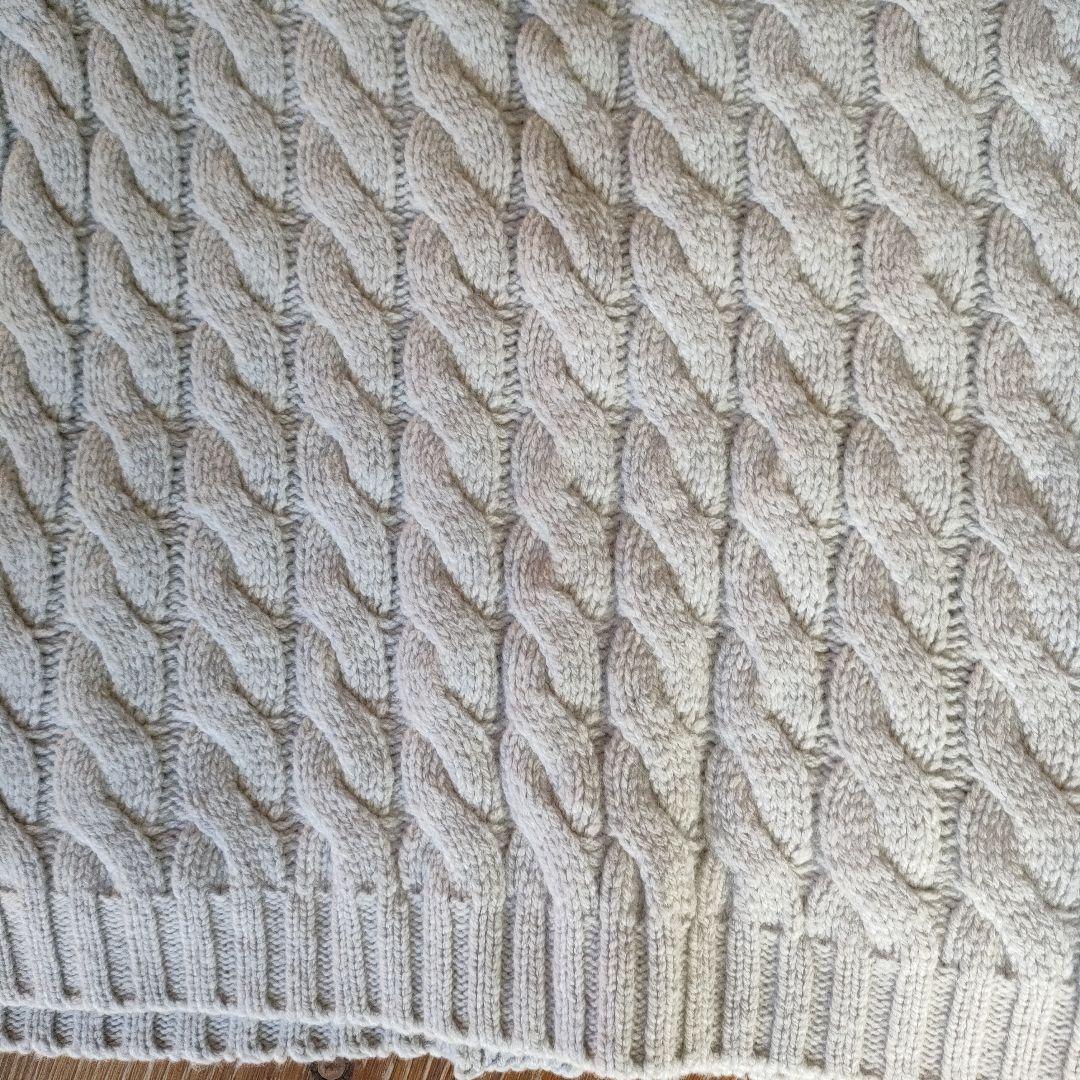 【ebureエブール】ケーブル編みオーバーサイズニットカーディガン　ライトグレー