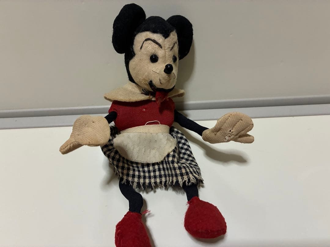 ドイツ　アンティーク　ヴィンテージミニー風布製人形 赤い衣装