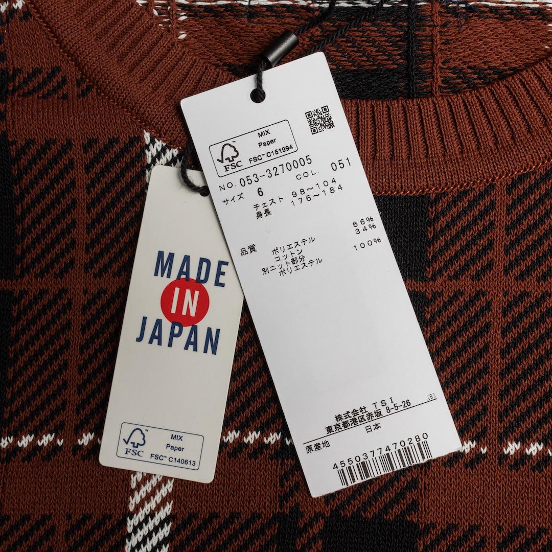 未使用 パーリーゲイツ 23AW ニット セーター チェック クルーネック 6