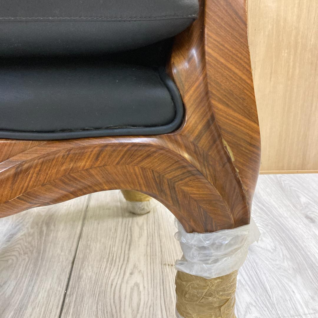 総革　ラウンジソファ　一人掛け　応接　２脚セット B