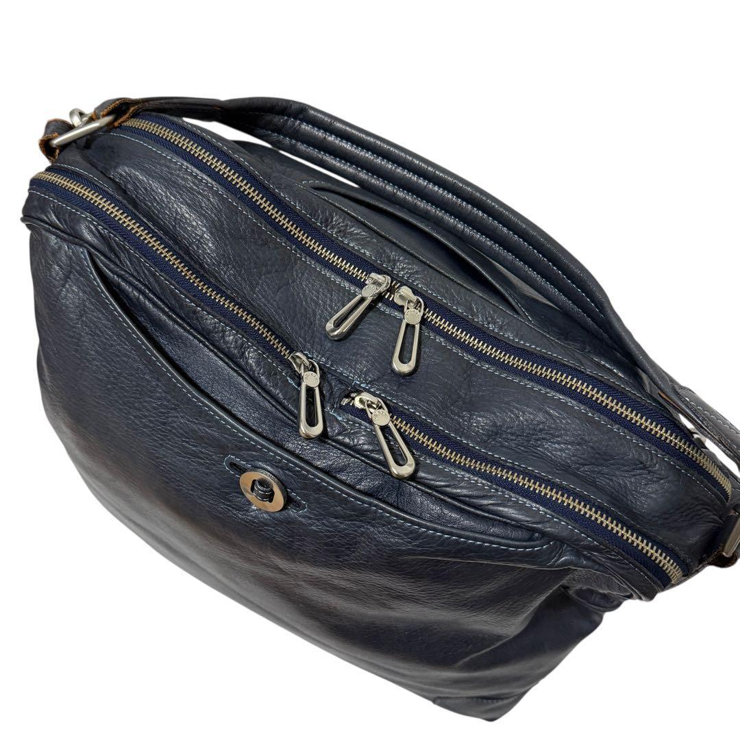 アニアリ 2way ショルダーバッグ A4収納可 大容量 レザー