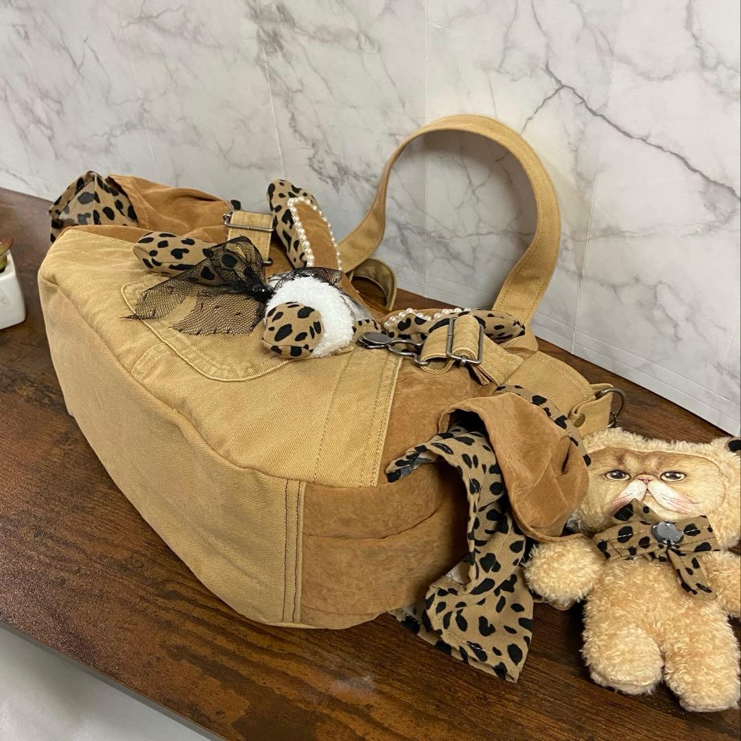 k*☆様 コヤンイサムチョン【デニムリメイク バッグ】 猫ちゃんバッグ