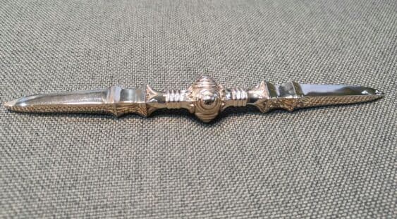 【修縁堂】逸品 密教法器 弘法大師 独鈷杵 金剛杵 真鍮製 仏教美術