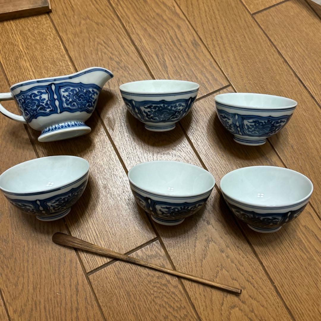 平安萬珠堂　黄光造　木製 茶箱 書道装飾付き　骨董品