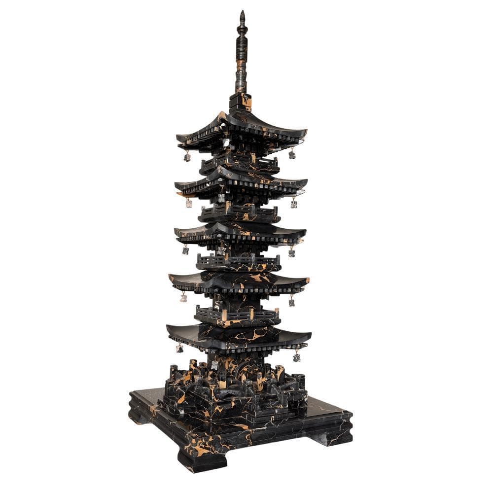 国宝 瑠璃光寺五重塔 イタリア産大理石ポルトロ 高さ約92cm 重さ約40kg