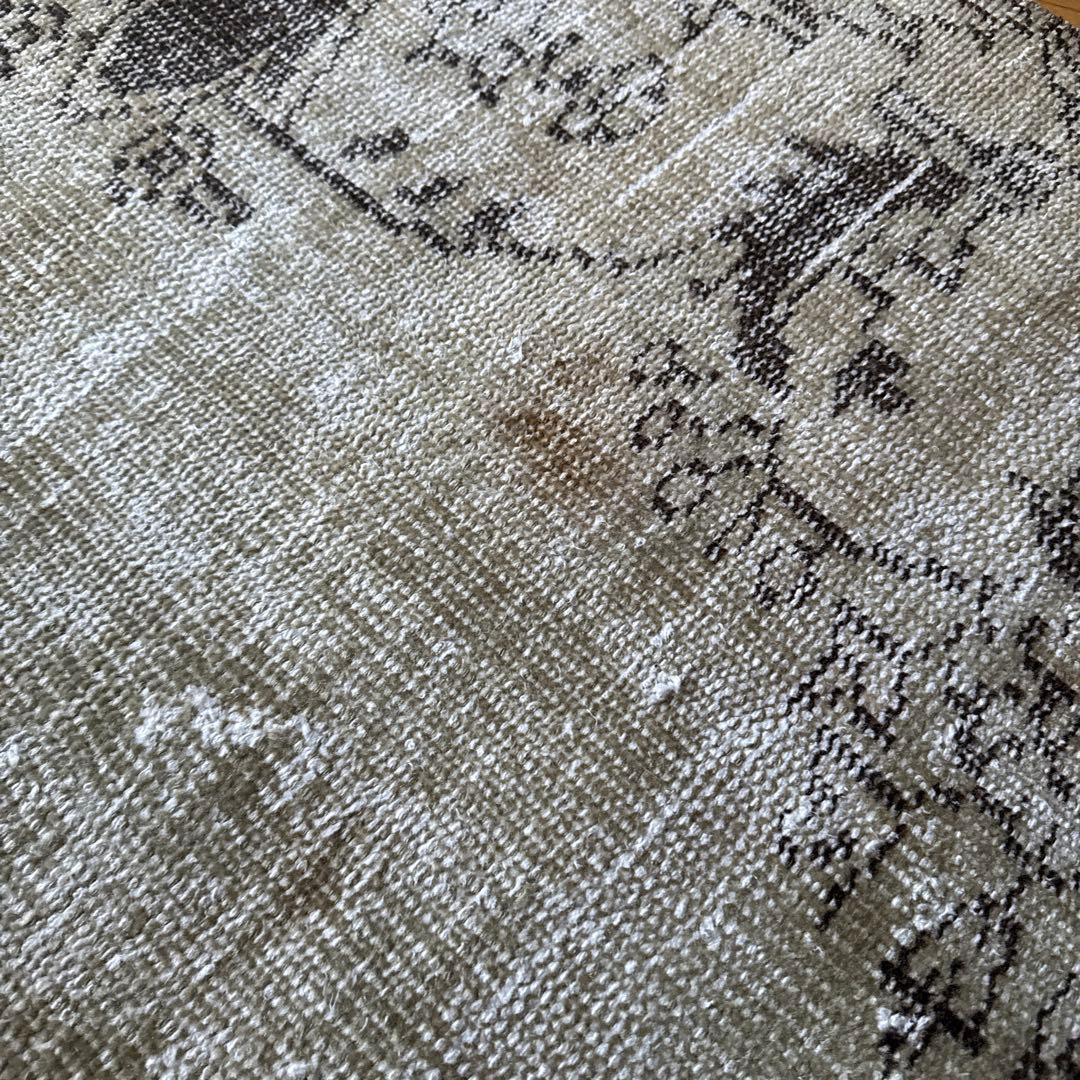 超ロング76.5×310 カーキベージュ　ランナーラグ　トルコヴィンテージラグ