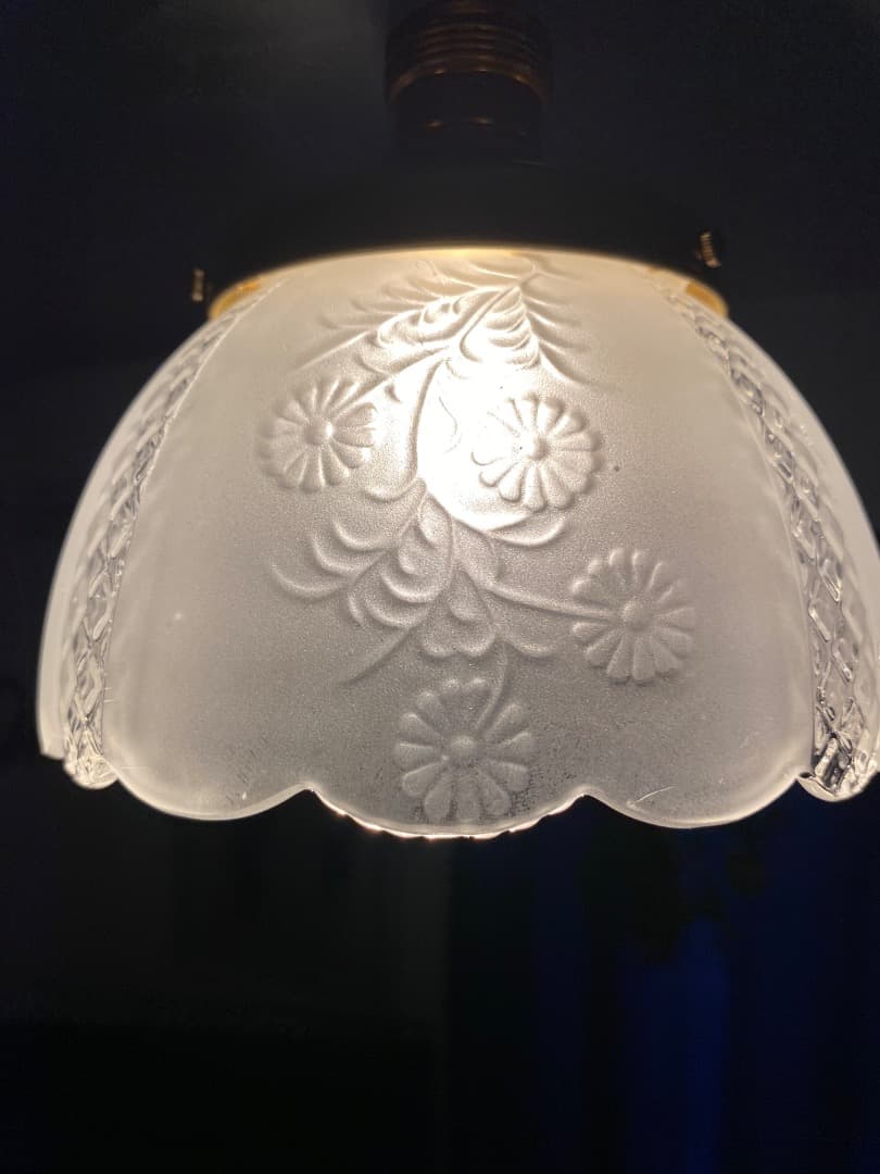 American retroヴィンテージ フロストガラスシェードペンダント照明