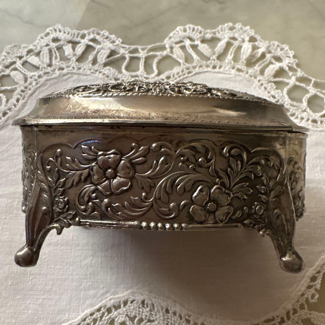 フランス　アンティーク　ヴィンテージ　ジュエリーケース　バラ