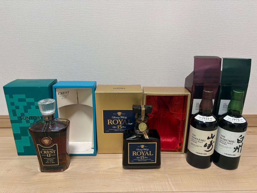 ローヤル15年　クレスト12年　山崎NA 白州NA 4本セット