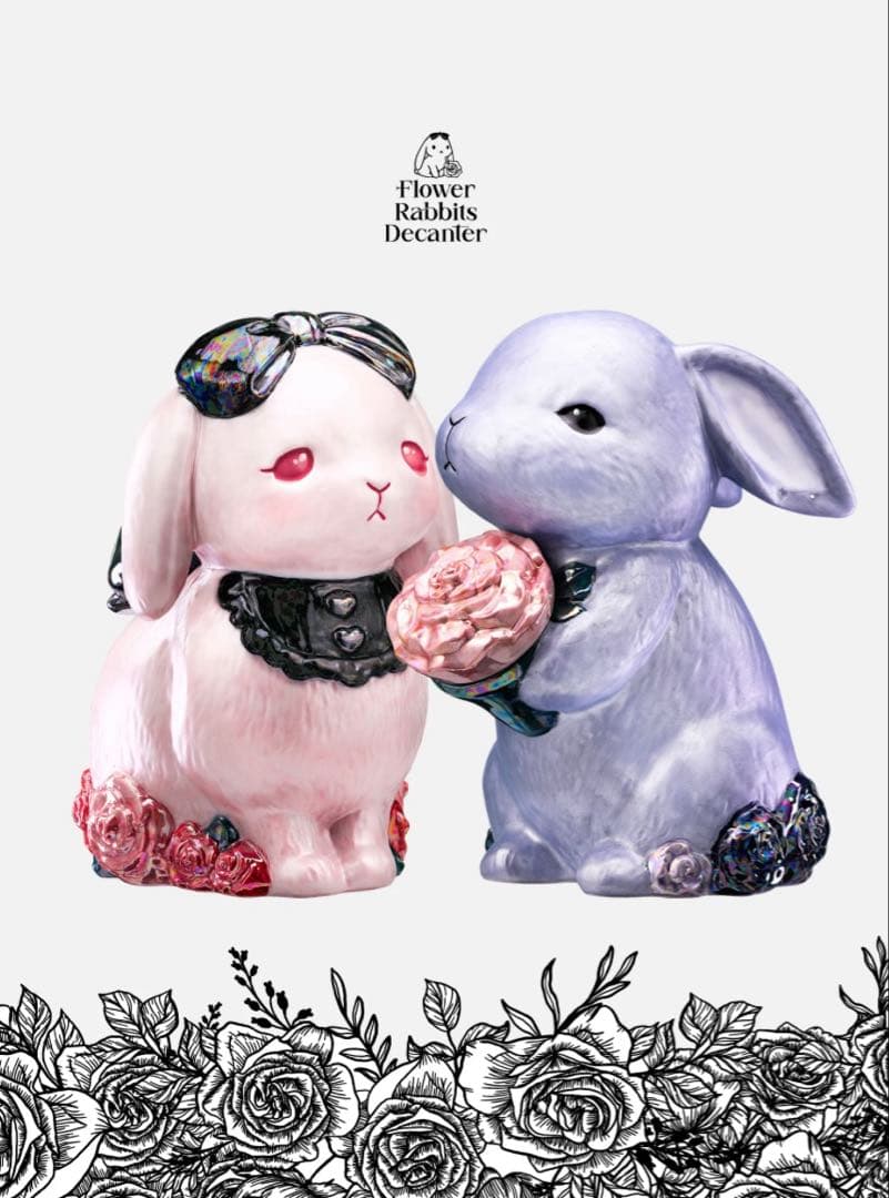Flower Rabbits Decanter ウサギのデカンター