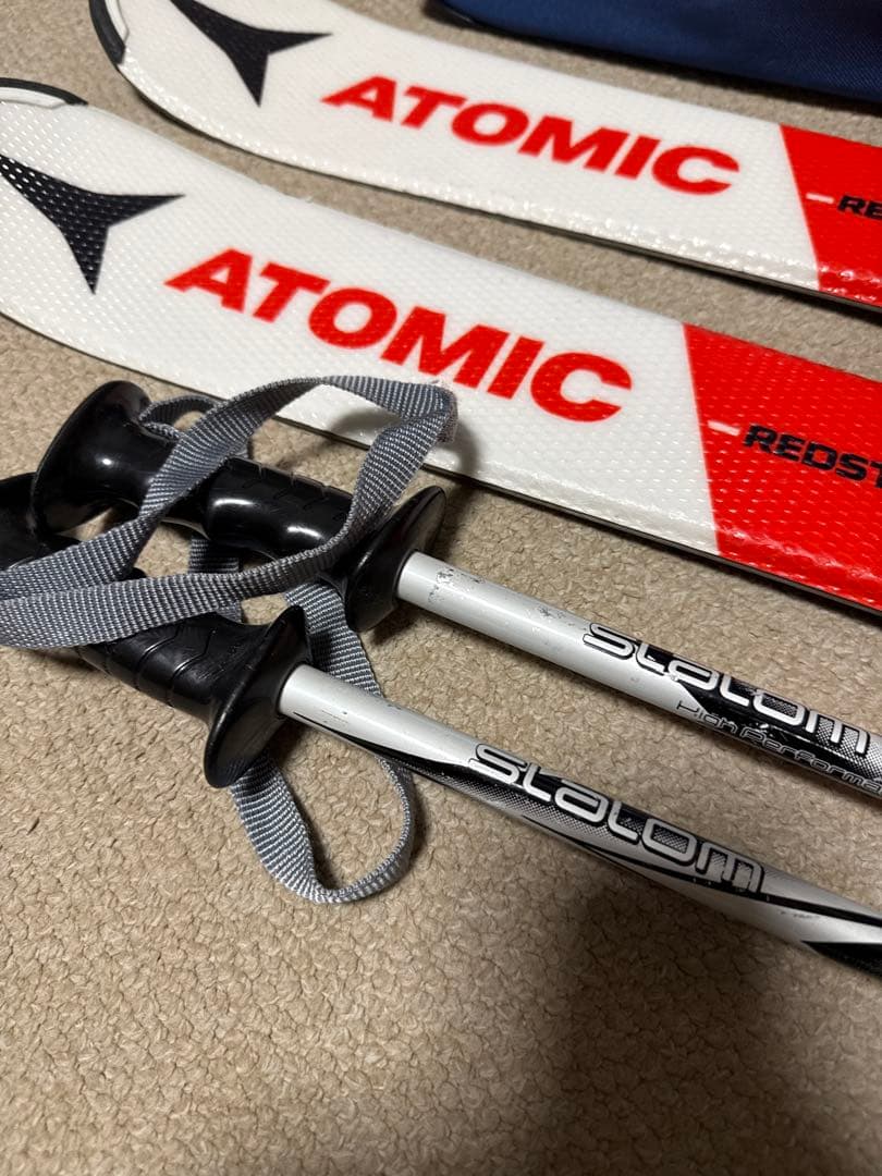 ATOMIC ジュニア用スキーセット 赤 110cm相当