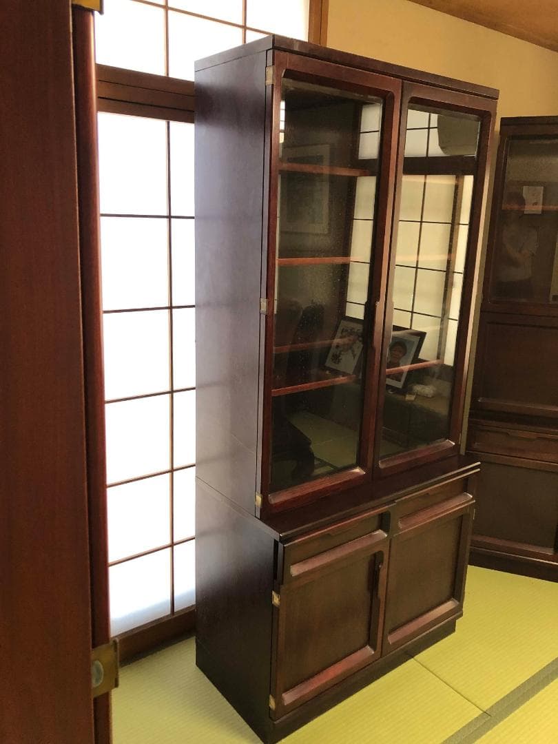 本棚　飾り棚 レトロ　カリモク家具