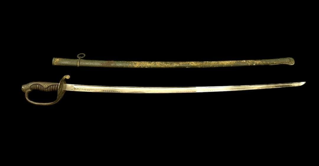 軍刀 指揮刀 模造刀 軍物 全長-約90.5cm 樋あり 旧日本軍