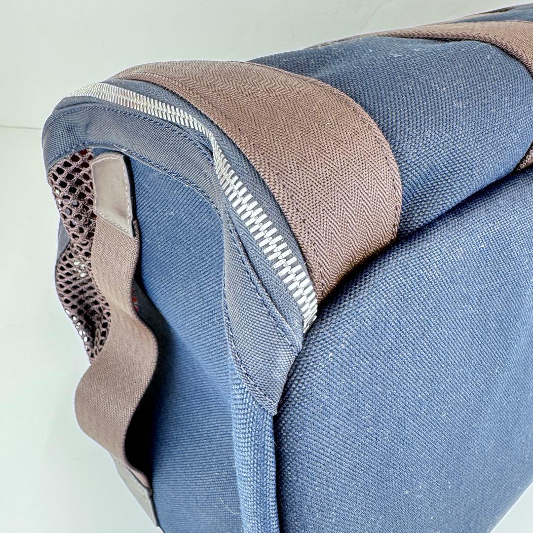 新品未使用　HERMES エルメス　犬用キャリーバッグ　ネイビー　ブラウン