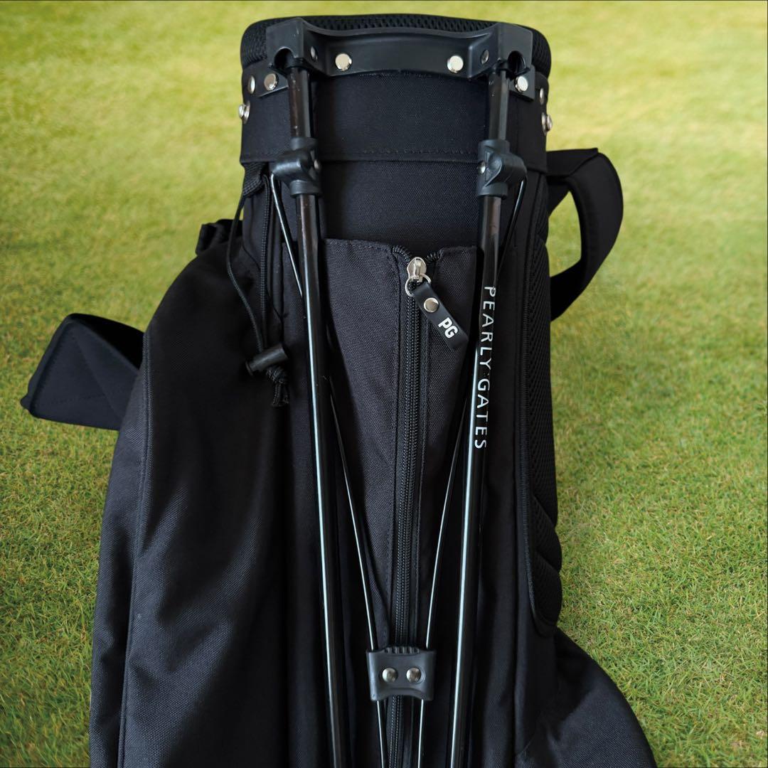 美品　パーリーゲイツ　キャディバッグ　黒　ブラック　ショルダー式　スタンド式