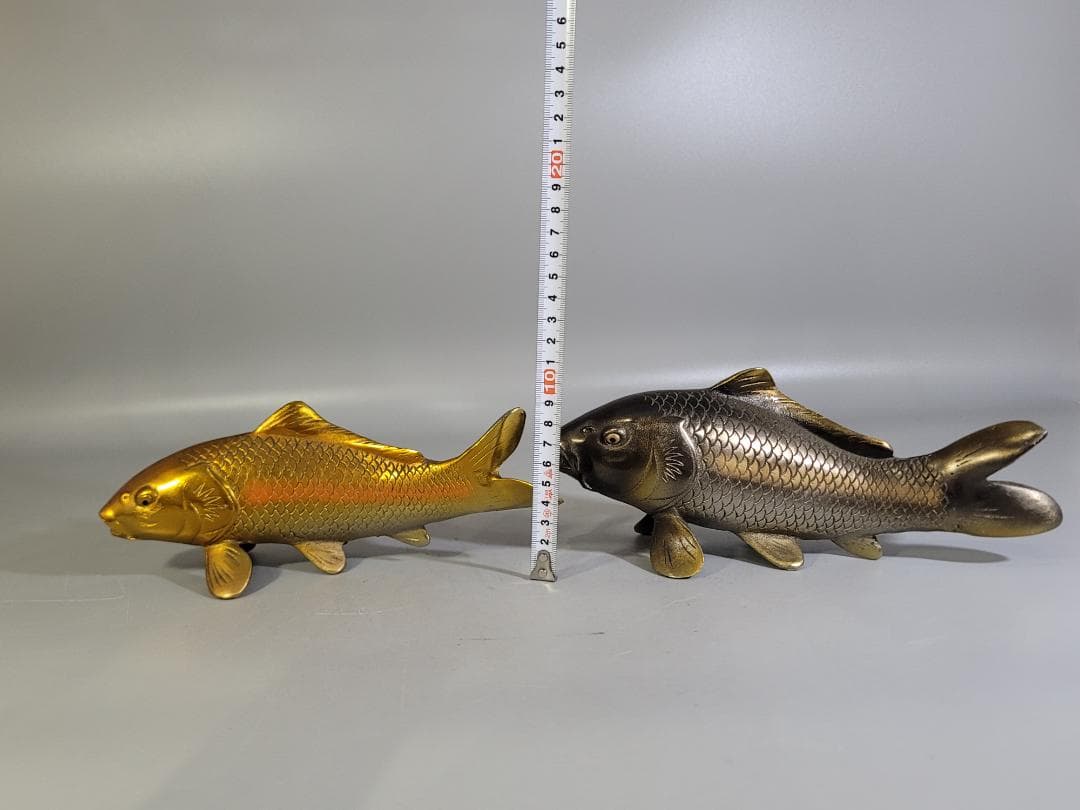 DT593 双魚 金銀 置物 銅製