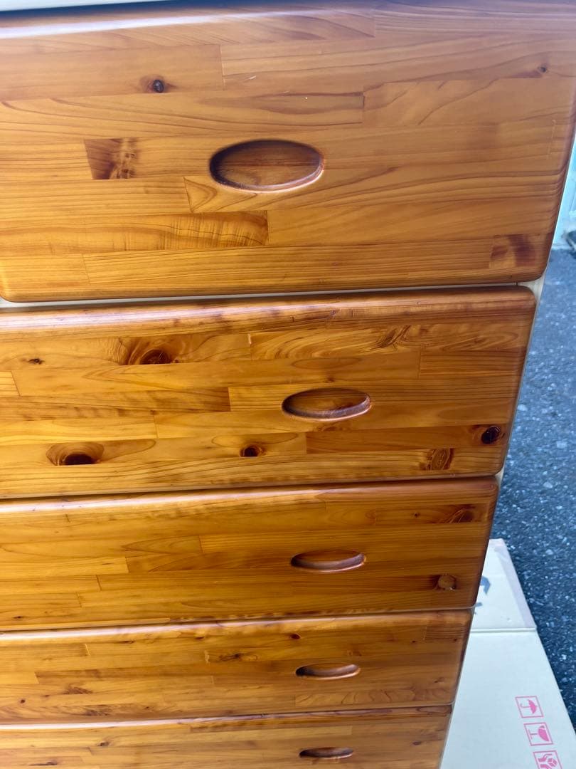 パイン材　木製 六段チェスト ハイチェスト タンス 洋服 収納 箪笥