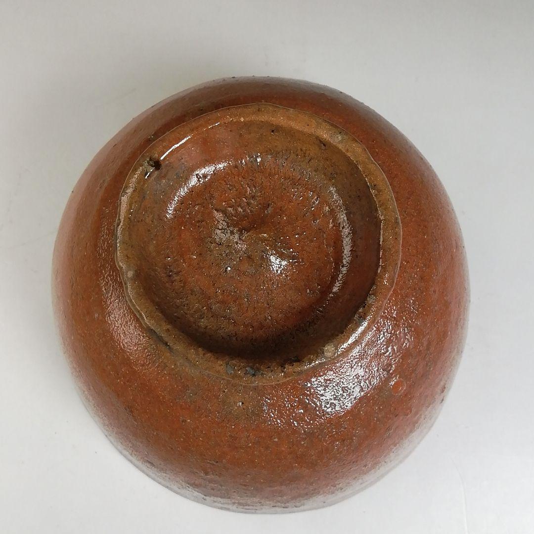 Ｗ５９　茶碗　『加賀楽　赤茶碗』『夢香山々荘　岩田正比古 作』　共箱　茶道具