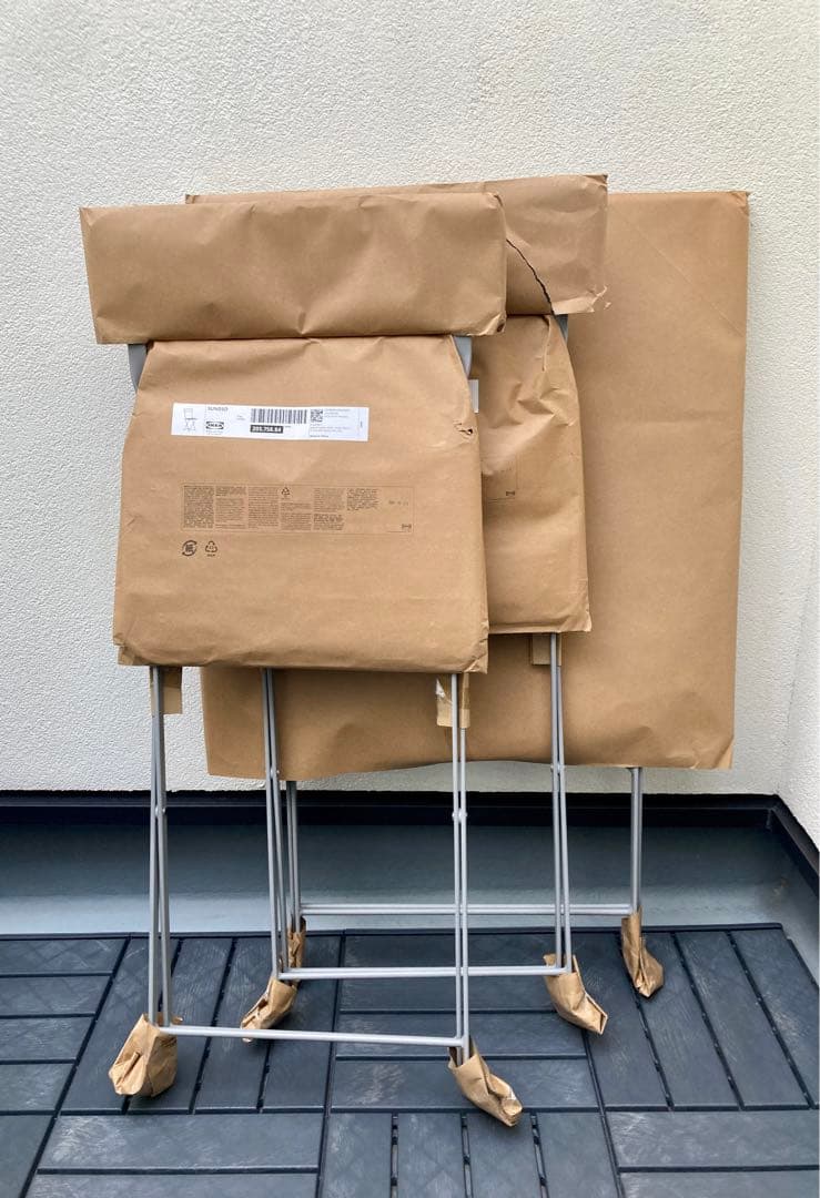 IKEA スンドソー　折りたたみチェア、テーブル　グレー