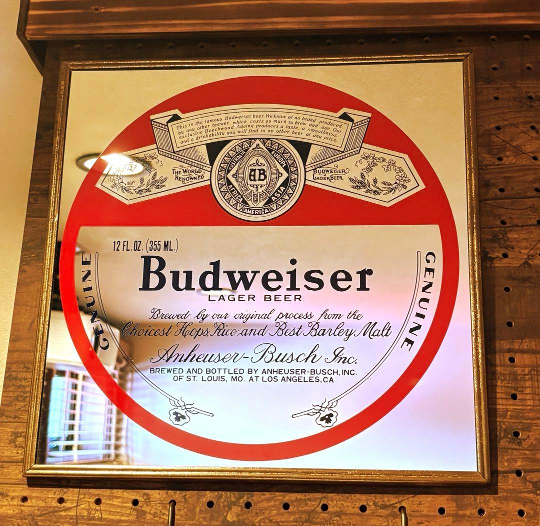 バドワイザー　Budweiser パブミラー80s ビンテージ
