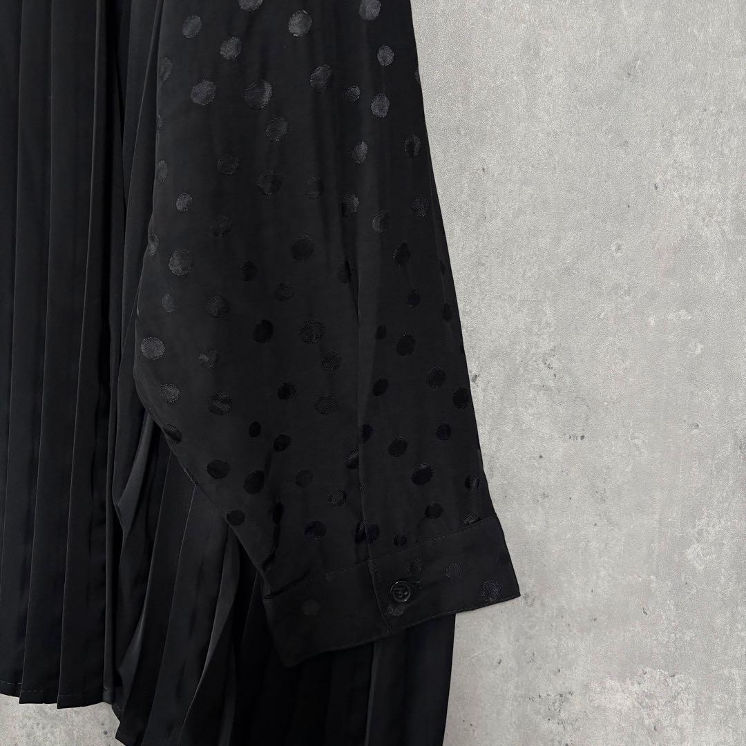 SUM1 STYLE スミスタイル アシメプリーツブラウス ドット切替