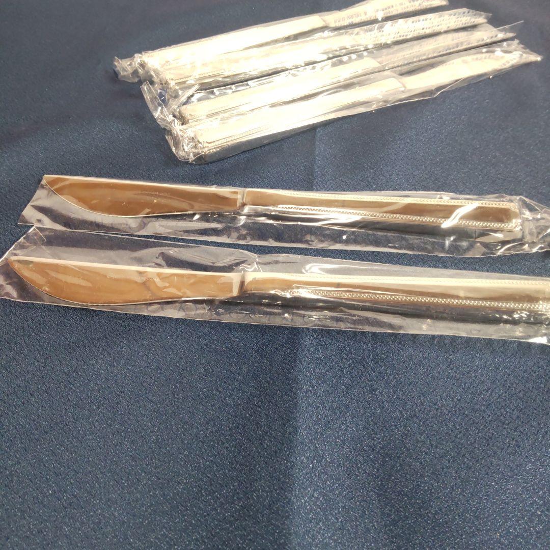 新品 ラッキーウッド 18-12 ロマンス デザート ディナーナイフ 6本