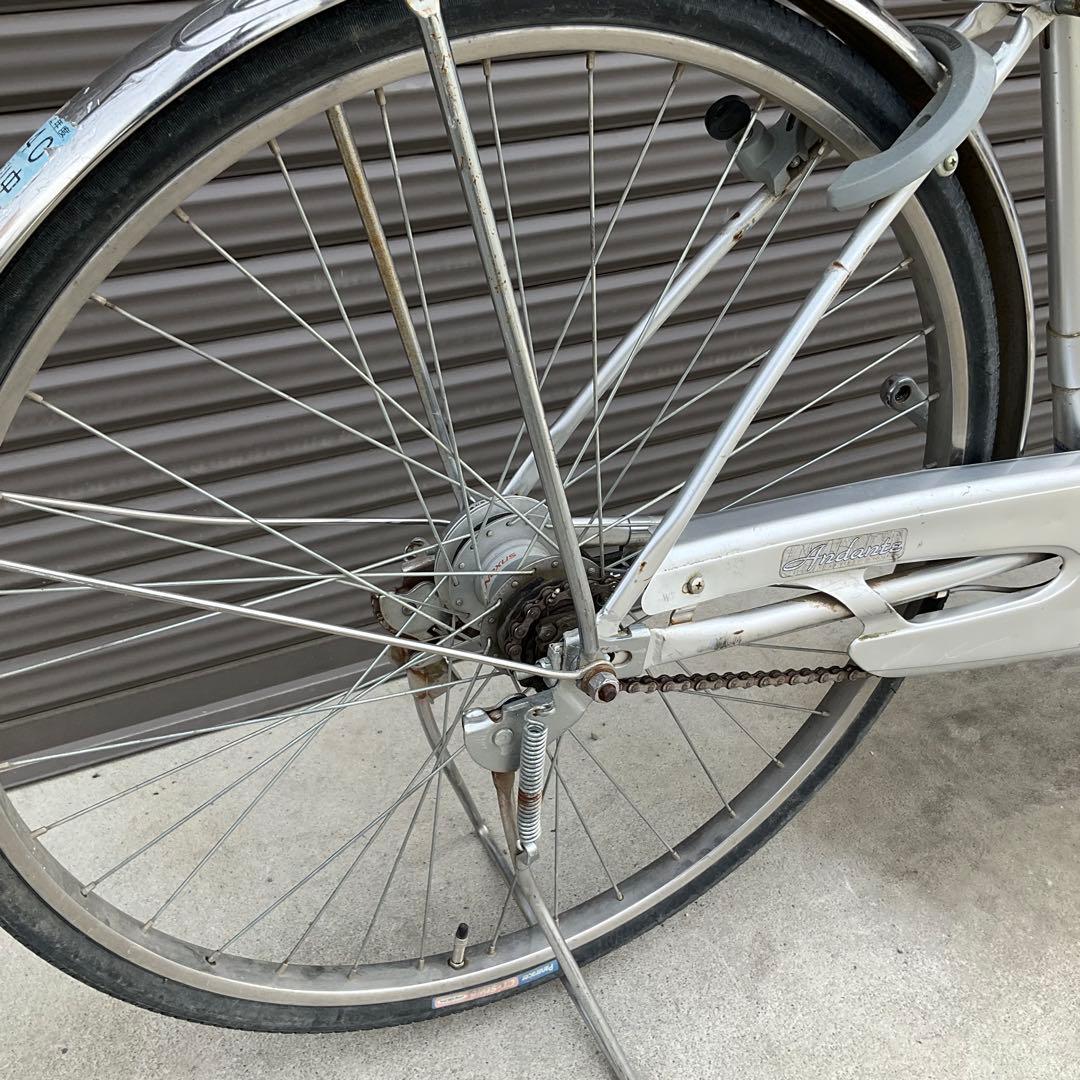 【前橋市内引渡し】27インチ自転車 5段変速/カゴ/鍵/オートライト付き