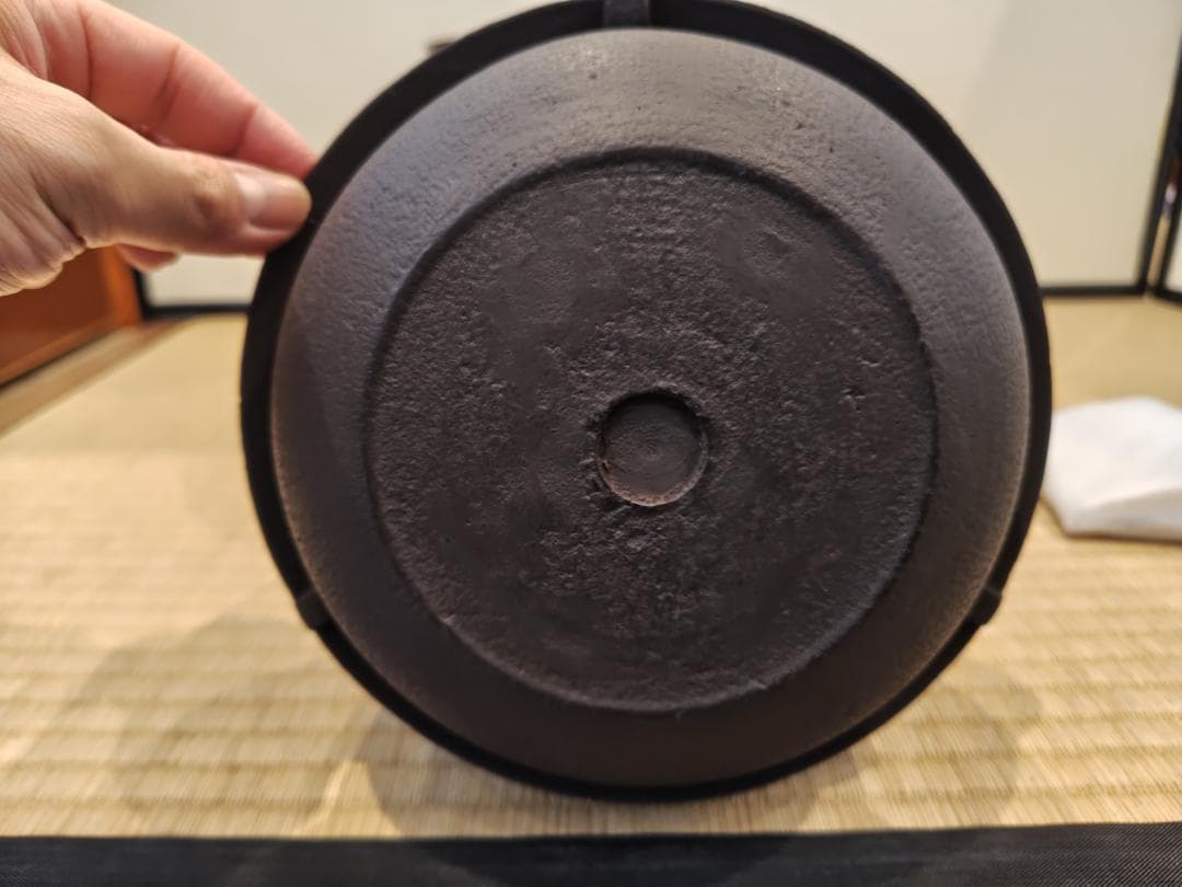 送料込【逢絢亭】茶道具 朝鮮風炉 唐銅 畠春斎釜添 風炉師 般若勘渓 共箱入り