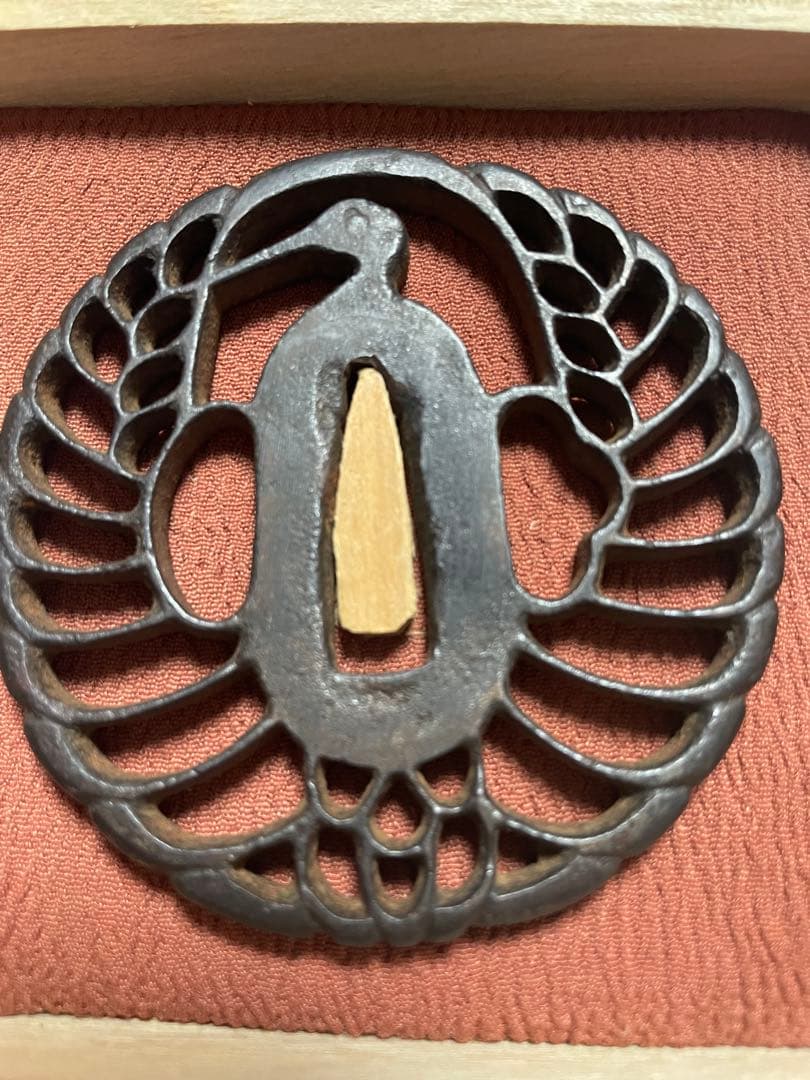 鍔　江戸時代鉄鍔　鶴丸透かし鍔