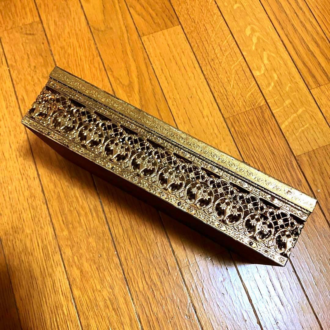 MATSON マトソン バラ アンティーク 金 ゴールド ティッシュケース 花