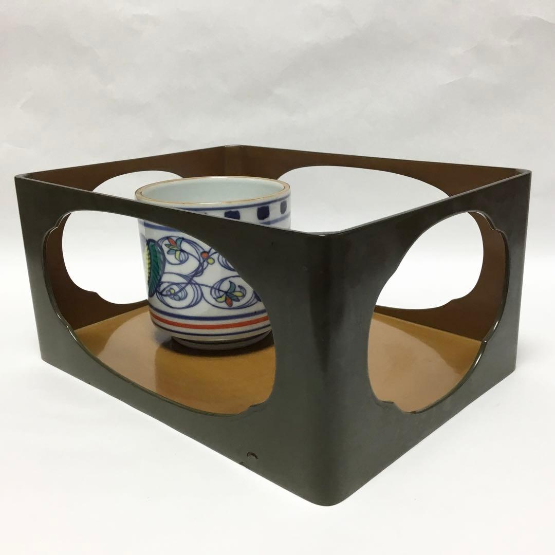 莨盆 香狭間透 キズあり 火入 オランダ 木箱入 茶道具 古物品