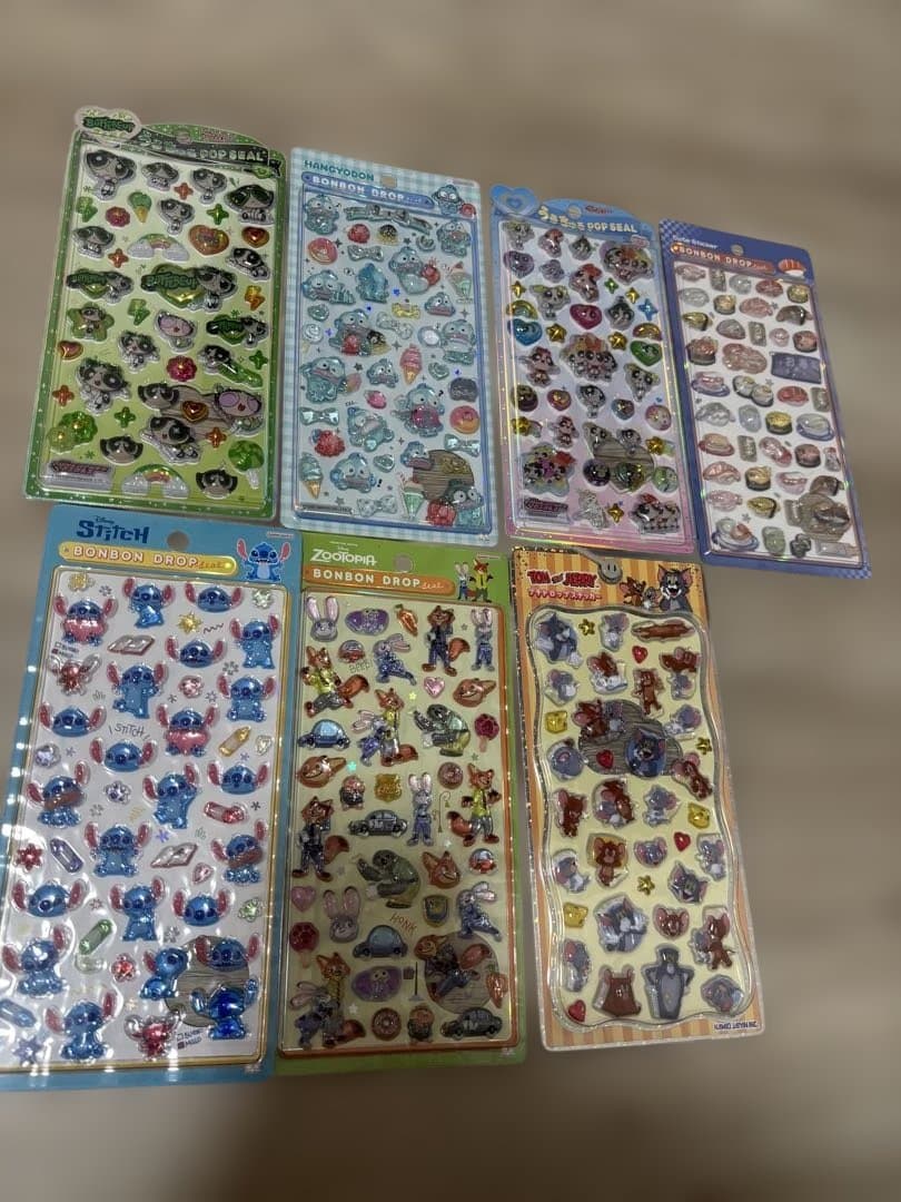 ボンボンドロップシール ディズニー うるちゅる パワパフ和柄 ハンギョドン