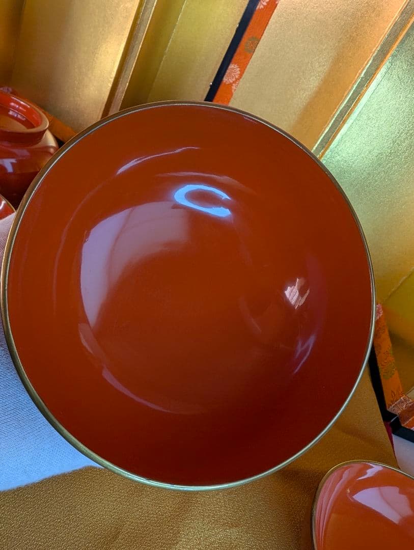 明治時代 輪島塗 金蒔絵 蓋付椀 波千鳥 3客 木製 汁椀 雑煮椀