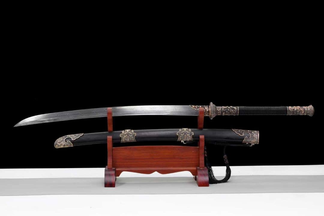 【丁白桜青刀】古兵器 刀装具 日本刀　模造刀 居合刀 武士道 鑑賞用 両手刀