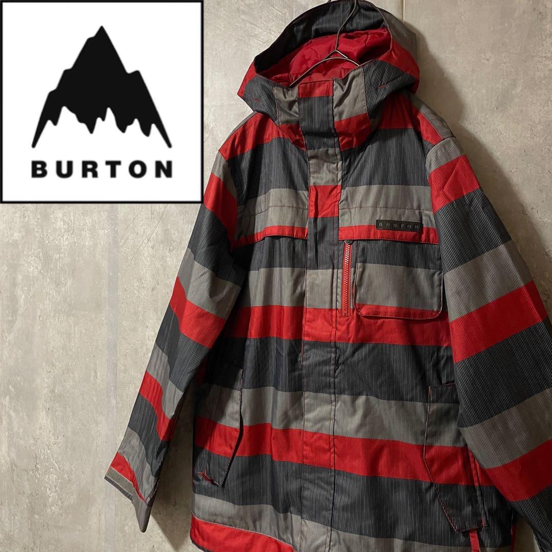 Burtonバートンスキーウェアスノーボードジャケットパーカー灰色グレー赤レッド