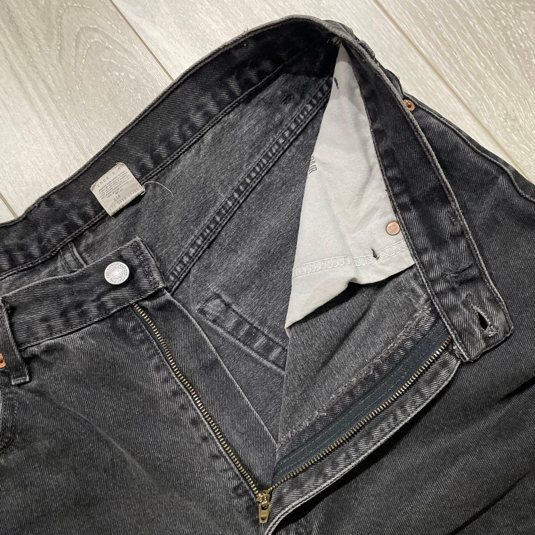 90s Levi's 550 後染めブラック W38 L30 デニムパンツ